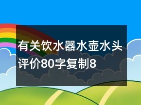 有關(guān)飲水器、水壺、水頭評(píng)價(jià)80字復(fù)制80條