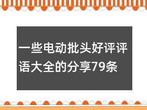 一些電動(dòng)批頭好評(píng)評(píng)語(yǔ)大全的分享79條
