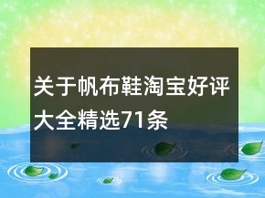 關(guān)于帆布鞋淘寶好評(píng)大全精選71條