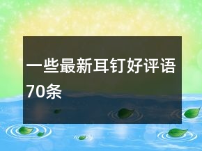 一些最新耳釘好評語70條