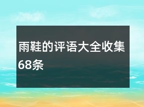 雨鞋的評(píng)語大全收集68條