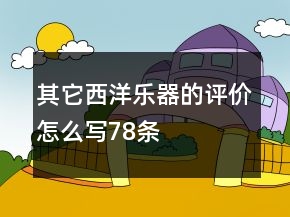 其它西洋樂器的評價怎么寫78條