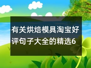 有關(guān)烘焙模具淘寶好評句子大全的精選61條
