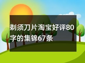 剃須刀片淘寶好評80字的集錦67條
