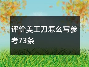 評(píng)價(jià)美工刀怎么寫參考73條