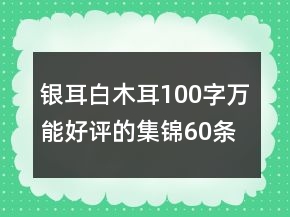 銀耳、白木耳100字萬能好評的集錦60條