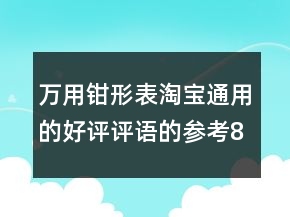 萬用鉗形表淘寶通用的好評(píng)評(píng)語(yǔ)的參考80條