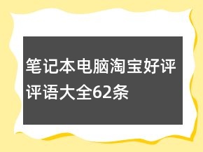 筆記本電腦淘寶好評(píng)評(píng)語(yǔ)大全62條