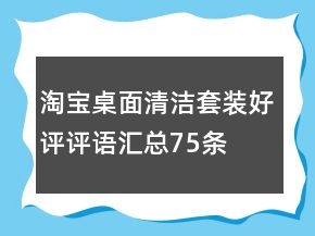 淘寶桌面清潔套裝好評評語匯總75條