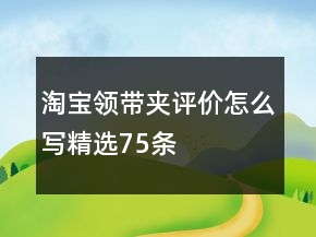 淘寶領(lǐng)帶夾評價怎么寫精選75條