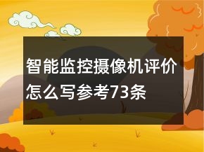 智能監(jiān)控攝像機評價怎么寫參考73條