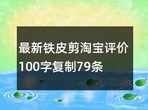 最新鐵皮剪淘寶評價100字復(fù)制79條