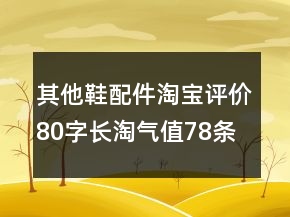其他鞋配件淘寶評(píng)價(jià)80字長(zhǎng)淘氣值78條