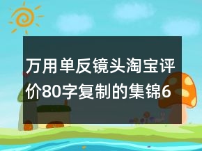 萬用單反鏡頭淘寶評價80字復(fù)制的集錦68條
