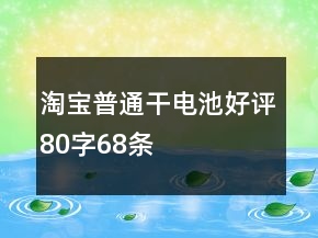 淘寶普通干電池好評(píng)80字68條
