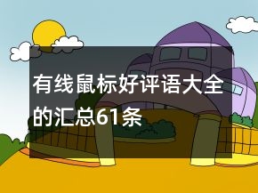 有線鼠標(biāo)好評(píng)語(yǔ)大全的匯總61條