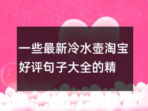 一些最新冷水壺淘寶好評(píng)句子大全的精選69條