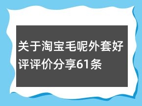 關(guān)于淘寶毛呢外套好評(píng)評(píng)價(jià)分享61條