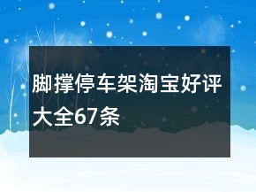 腳撐、停車架淘寶好評(píng)大全67條