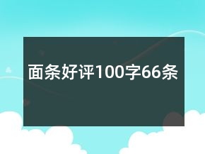 面條好評100字66條