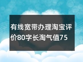 有線寬帶辦理淘寶評價80字長淘氣值75條