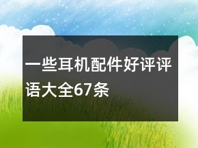 一些耳機(jī)配件好評評語大全67條