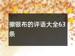 擦銀布的評(píng)語大全63條
