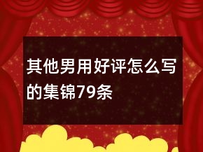 其他男用好評怎么寫的集錦79條