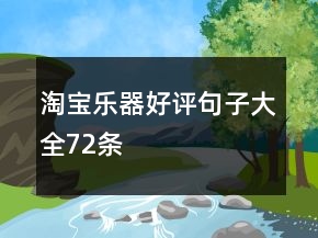 淘寶樂器好評句子大全72條