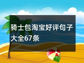 騎士包淘寶好評(píng)句子大全67條