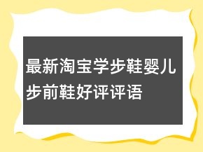 最新淘寶學(xué)步鞋、嬰兒步前鞋好評(píng)評(píng)語分享61條