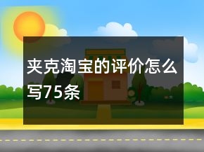 夾克淘寶的評(píng)價(jià)怎么寫75條