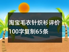 淘寶毛衣、針織衫評價100字復(fù)制65條