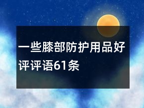 一些膝部防護(hù)用品好評(píng)評(píng)語(yǔ)61條