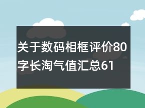 關于數(shù)碼相框評價80字長淘氣值匯總61條