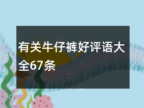 有關(guān)牛仔褲好評(píng)語(yǔ)大全67條