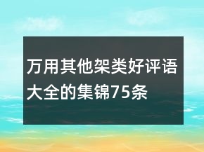 萬用其他架類好評語大全的集錦75條