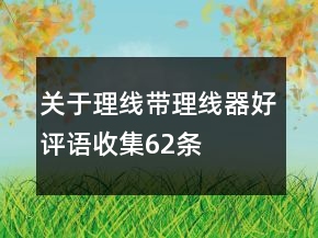 關(guān)于理線帶、理線器好評語收集62條