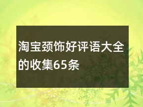 淘寶頸飾好評(píng)語(yǔ)大全的收集65條