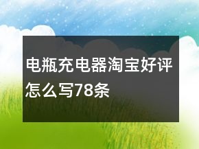 電瓶充電器淘寶好評怎么寫78條
