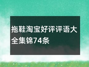拖鞋淘寶好評評語大全集錦74條