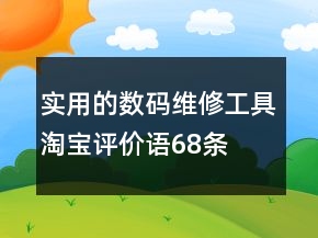 實用的數(shù)碼維修工具淘寶評價語68條