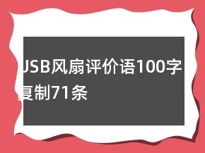 USB風(fēng)扇評價(jià)語100字復(fù)制71條