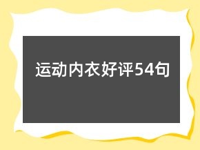 運(yùn)動(dòng)內(nèi)衣好評54句