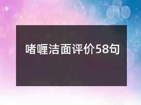 啫喱潔面評價(jià)58句