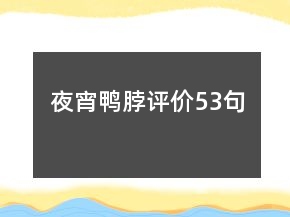 夜宵鴨脖評(píng)價(jià)53句
