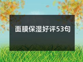 面膜保濕好評(píng)53句