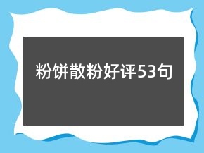 粉餅散粉好評(píng)53句
