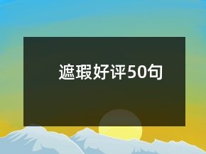 遮瑕好評(píng)50句