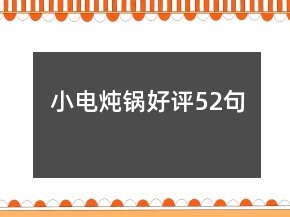 小電燉鍋好評52句